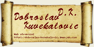 Dobroslav Kuvekalović vizit kartica